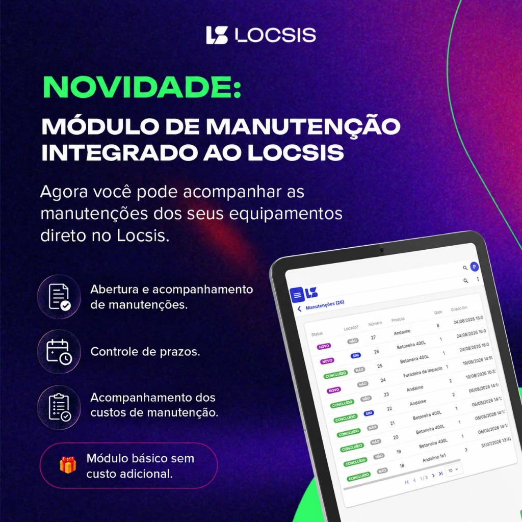 Novidade: Módulo de Manutenção Integrado ao Locsis